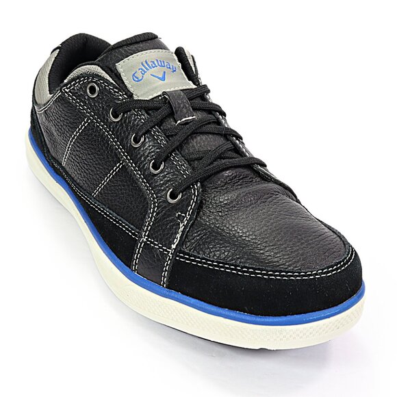 Callaway Men's Del Mar Sport Golf Shoe Spikeless Black Pebbled Leather M342 Sz 9 - Picture 1 of 9